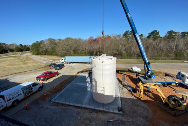 Wastewater tank instillation