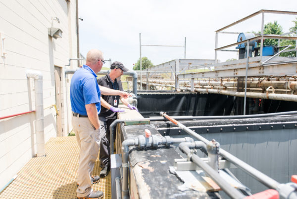 Wastewater Operators measuring turbidity